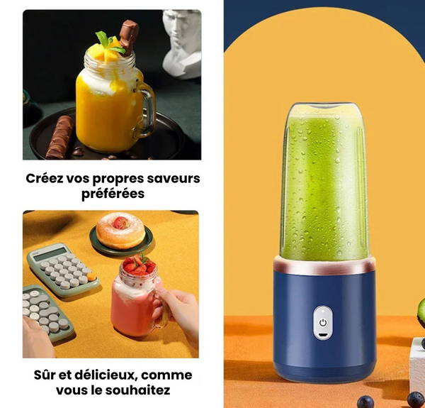 Le Mini Mixeur Qui Vous Suit Partout, pour des Boissons Fraîches et Saines en Toute Simplicité.